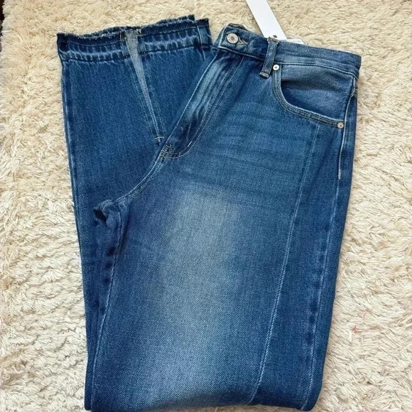 Kancan Womens Straight leg Slit Frayed hem seamed Jeans size 9/28 - Picture 8 of 12